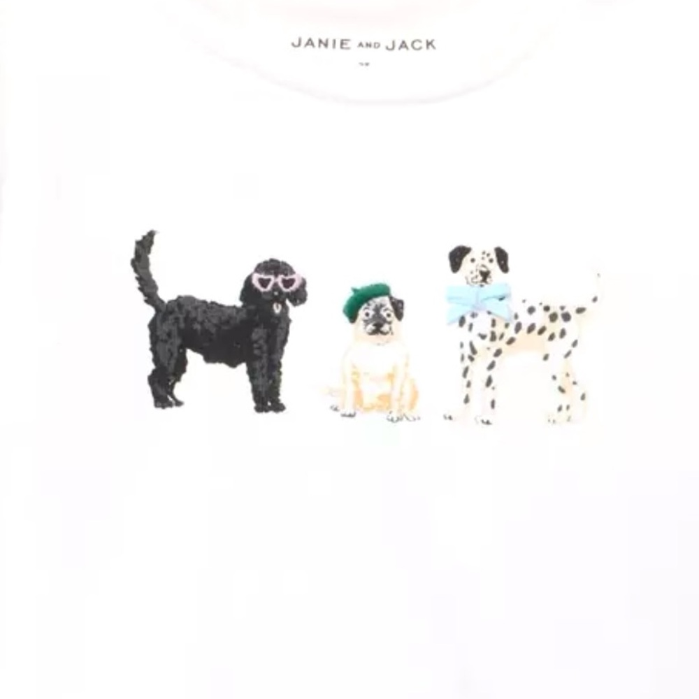 Janie and Jack Dog Friends Puff Sleeve Tee - Picture 3 of 9